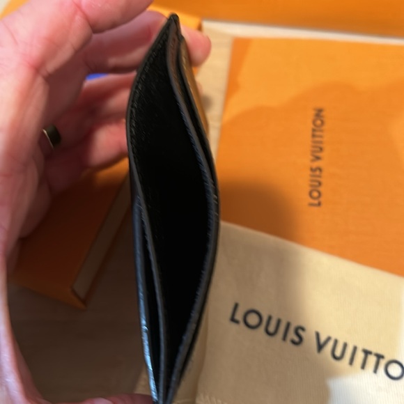 Louis Vuitton side up card holder LVmonogram black Other side large LV tan/taupe - Picture 5 of 10